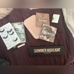 Ulta &  color pop Eyeshadow palettes, Shimmer Highlight Palette and lashes